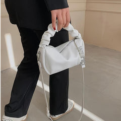 Cloud Pleated Tote Bag PU Leather Handbag Women's Casual Clutch Purse