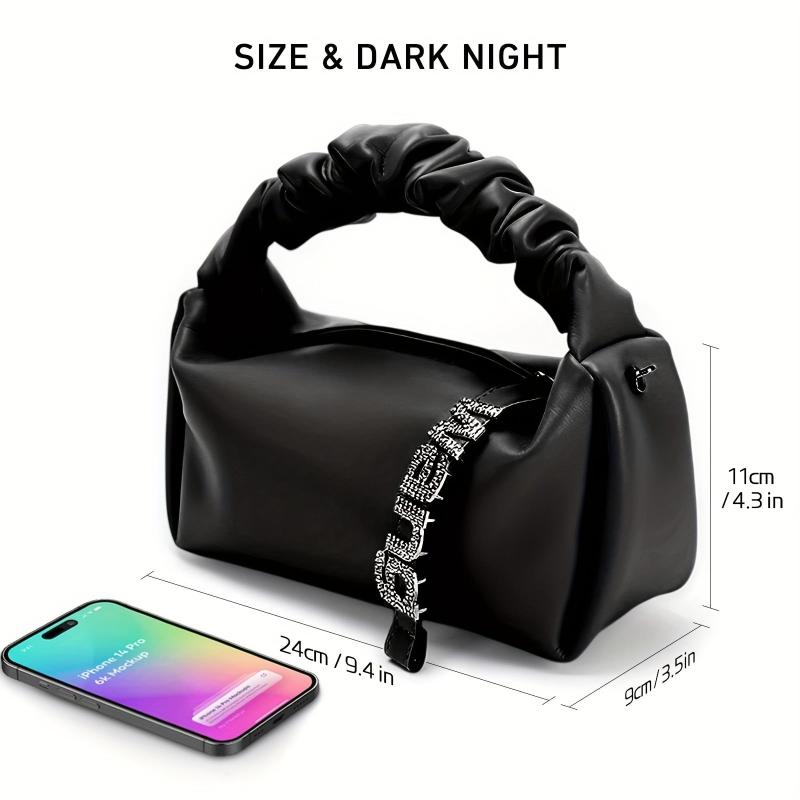 Cloud Pleated Tote Bag PU Leather Handbag Women's Casual Clutch Purse
