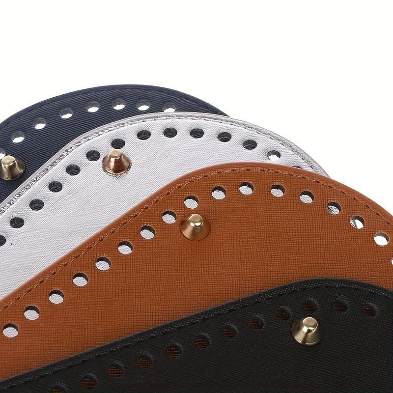 Round Bottom Rivet PU Leather Basket Bases for DIY Handbag