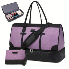 Large Capacity Weekender Duffle Bag With Clutch Purse