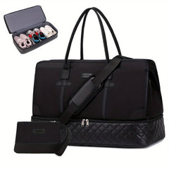 Large Capacity Weekender Duffle Bag With Clutch Purse