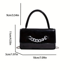 Chain Square Crossbody Bag Top Handle Satchel Purse
