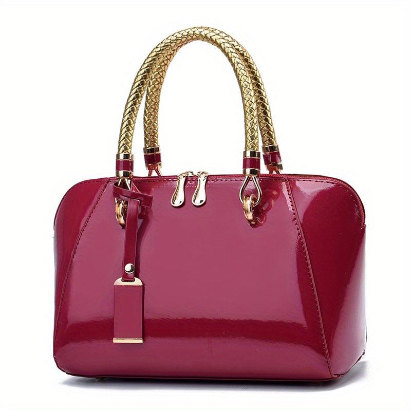 Solid Tote Satchel Bag Work Shoulder Bag