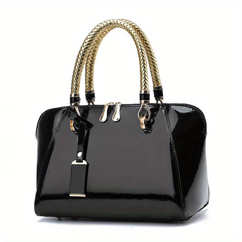 Solid Tote Satchel Bag Work Shoulder Bag