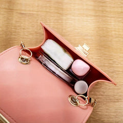 Solid Square Crossbody Bag Bead Top Handle