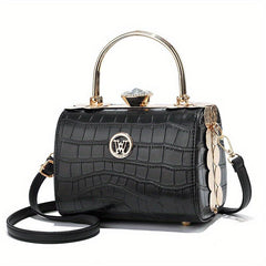 Crocodile Embossed Handbags Top Ring Box Wedding Purse