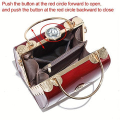 Crocodile Embossed Handbags Top Ring Box Wedding Purse
