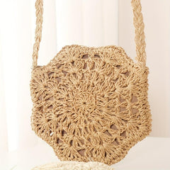 Bohemia Woven Zipper Crossbody Shoulder Bag Purse Beach Bag