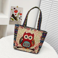 Embroidered Tote Bag Canvas Shoulder Bag Women's Handbag