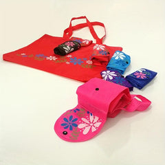 Flower Pattern Shoulder Bag Foldable Lightweight Shopper Bag