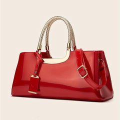 Patent Leather Crossbody Bag Top Ring Satchel Purse