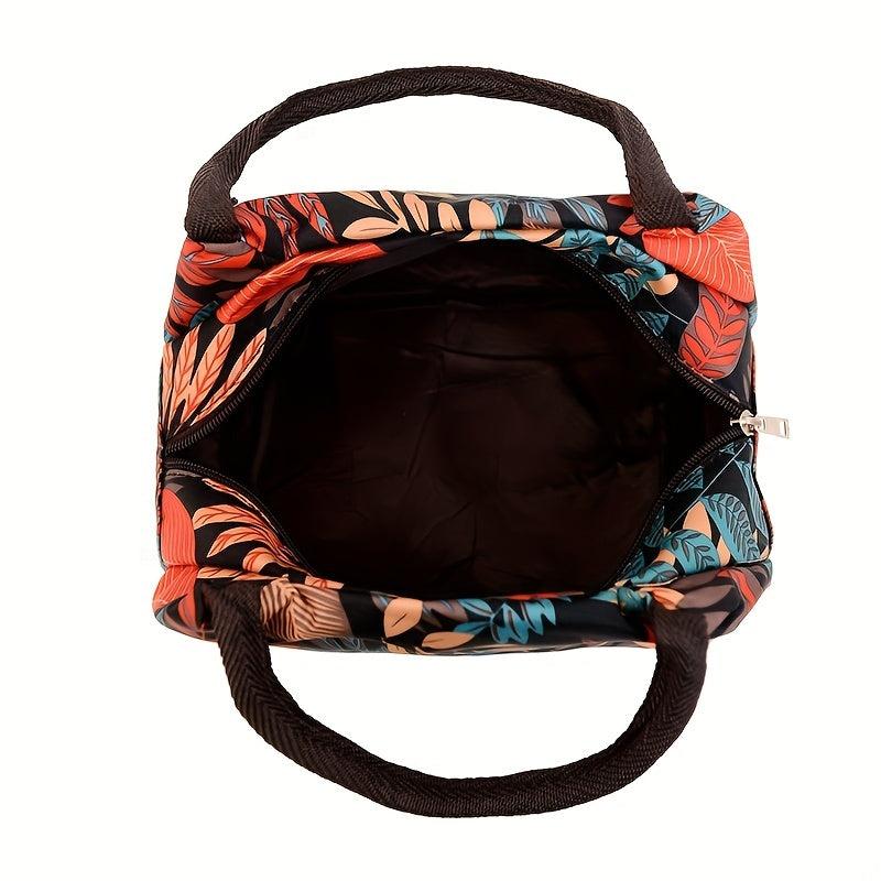 Vintage Pattern Zipper Handbag Lightweight Storage Bag