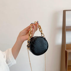 Mini Croc Embossed Handbag - Faux Leather