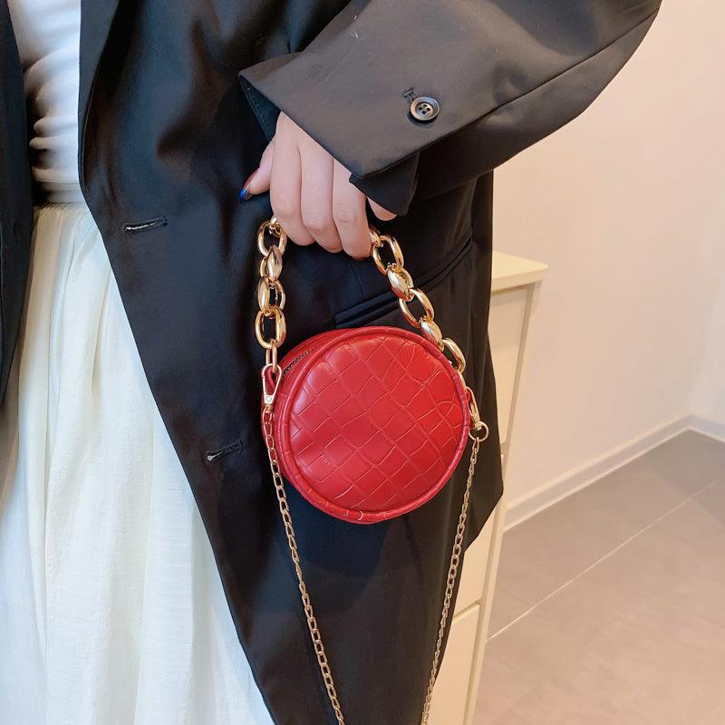 Mini Croc Embossed Handbag - Faux Leather