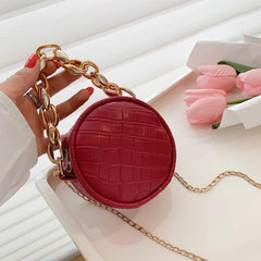 Mini Croc Embossed Handbag - Faux Leather