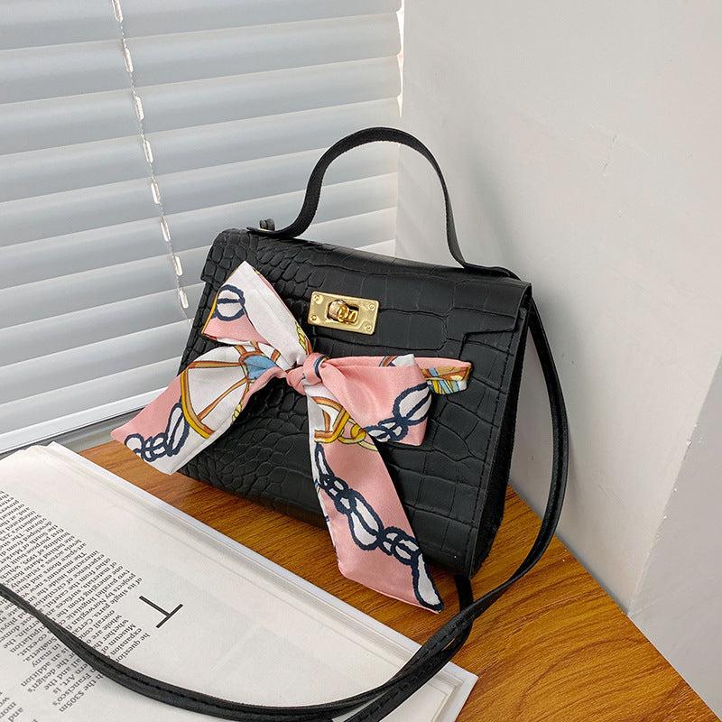 Mini Crocodile Pattern Satchel Crossbody Bag PU Leather Textured Bag Purse