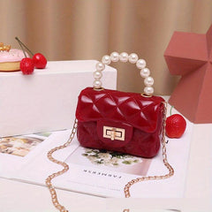 Quilted Crossbody Bag with Metal Chain Handle