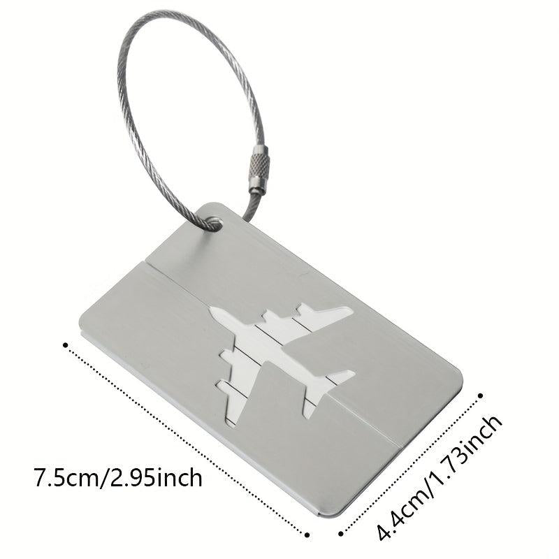1pc Aluminum Alloy Luggage Tag Aircraft Cargo Hanging Tag Metal Luggage Tag
