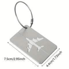 1pc Aluminum Alloy Luggage Tag Aircraft Cargo Hanging Tag Metal Luggage Tag