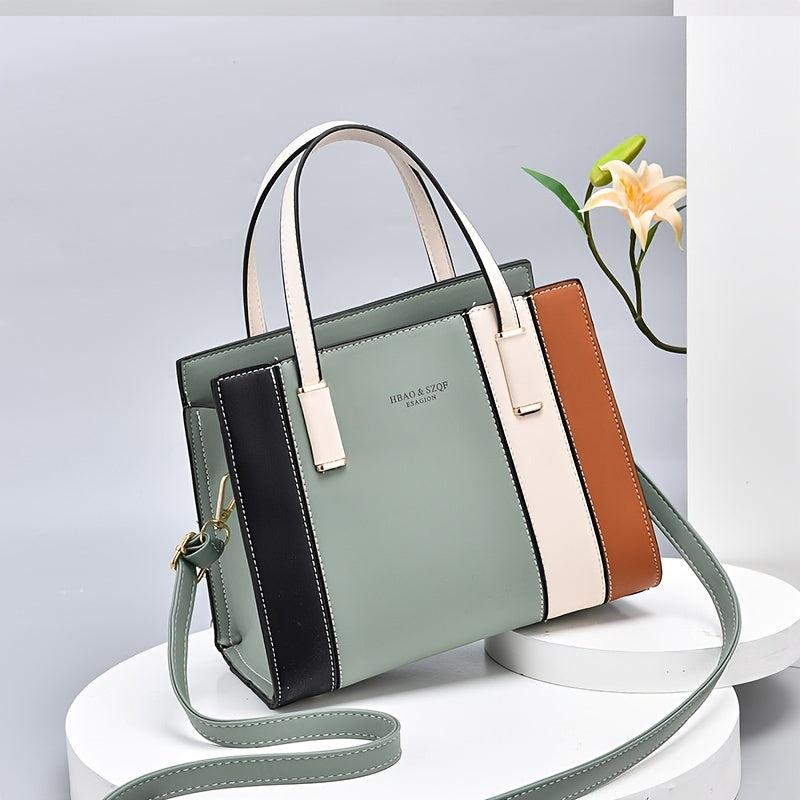 Striped Shoulder Tote Bag for Work