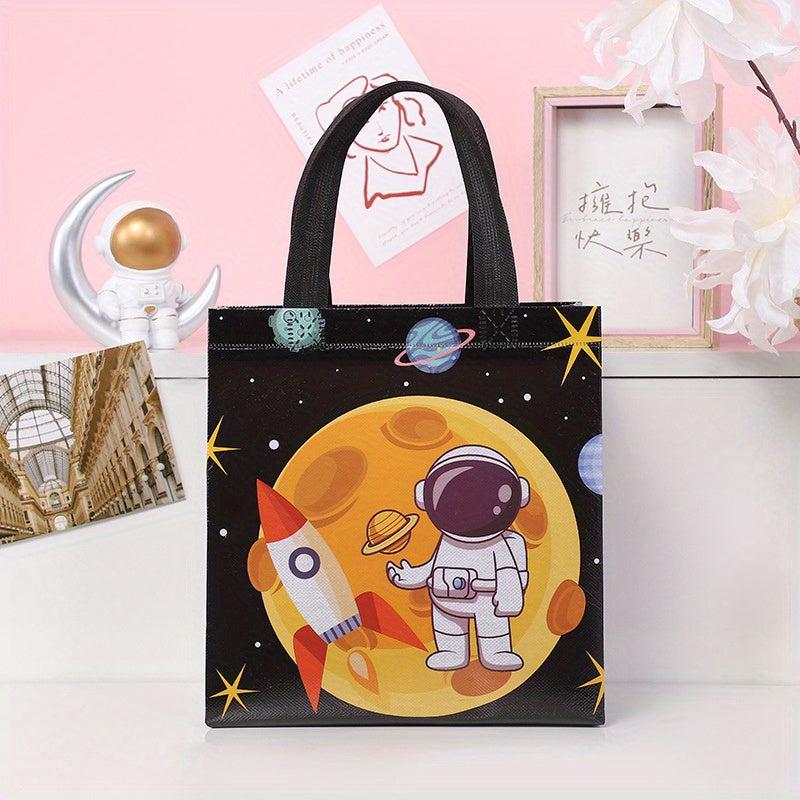 10pcs Space Astronaut Print Tote Bag Set Party Treat Gift Bag