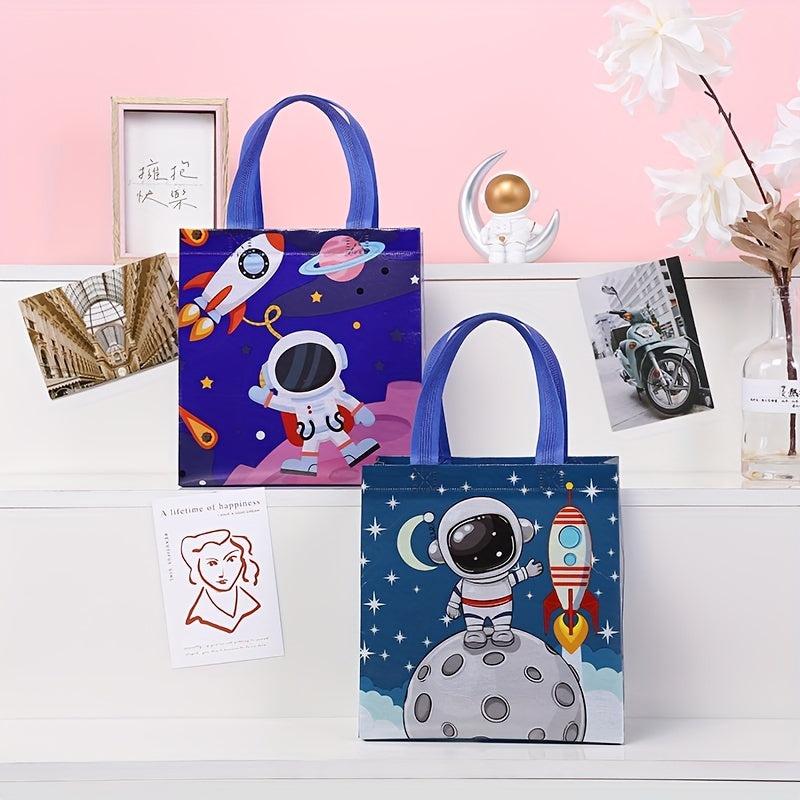 10pcs Space Astronaut Print Tote Bag Set Party Treat Gift Bag