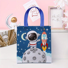10pcs Space Astronaut Print Tote Bag Set Party Treat Gift Bag