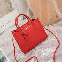 Litchi Embossed Double Handle Shoulder Bag