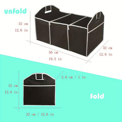 Foldable Car Organizer Lightweight Large Capacity Portable Box with Grids