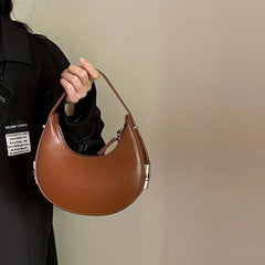 Crescent Shoulder Bag Faux Leather Purse