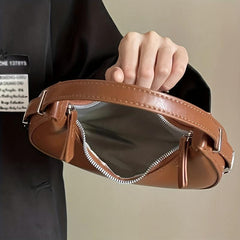 Crescent Shoulder Bag Faux Leather Purse