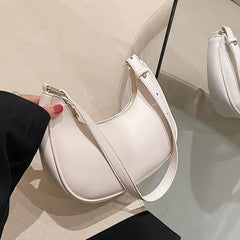 Fashionable Shoulder Bag Zipper Faux Leather Purse