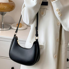 Fashionable Shoulder Bag Zipper Faux Leather Purse