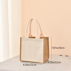 Large Capacity Linen Handbag Solid Gift Bag Versatile Shopping Purse