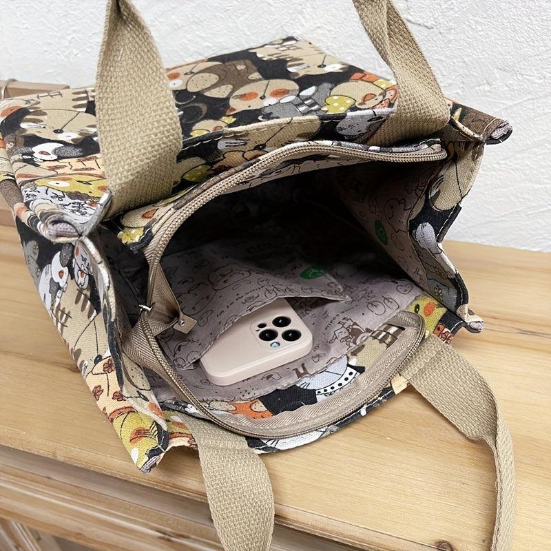 Cat Print Lunch Box Bag for Work School