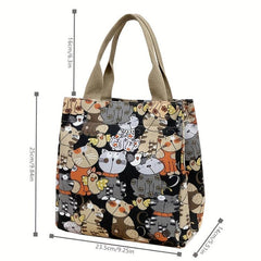Cat Print Lunch Box Bag for Work School