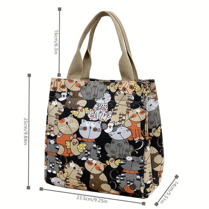 Cat Print Lunch Box Bag for Work School