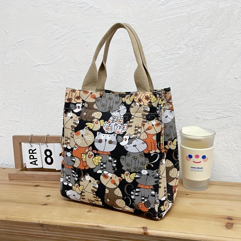 Cat Print Lunch Box Bag for Work School