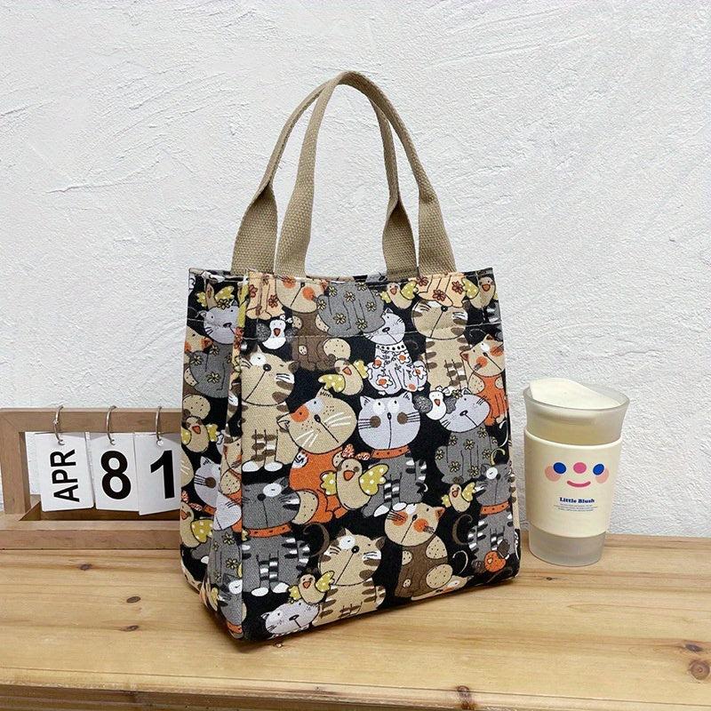 Cat Print Lunch Box Bag for Work School