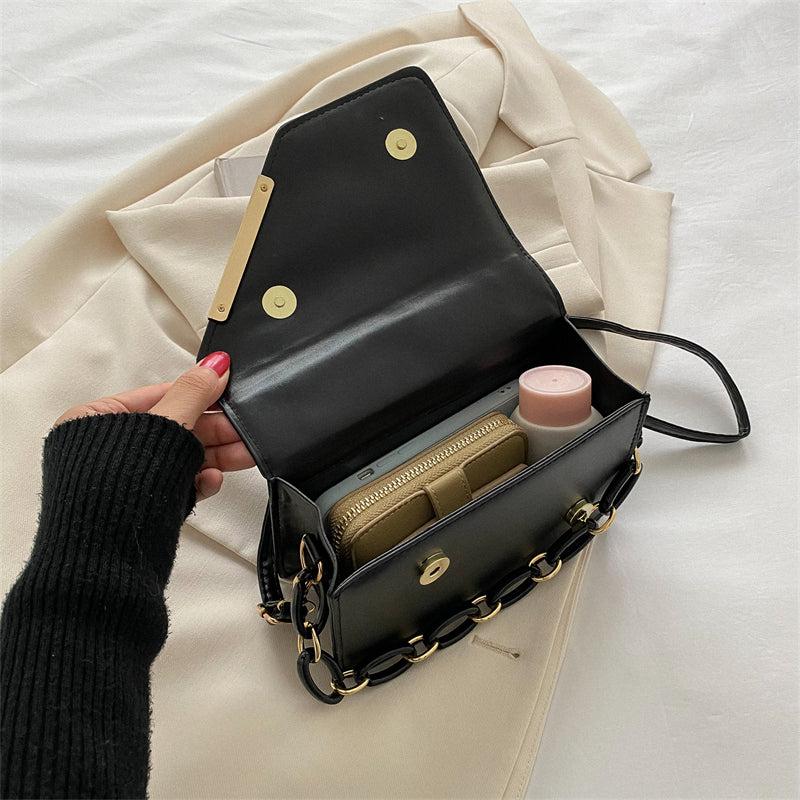 Crocodile Print Square Shoulder Bag Faux Leather Flap Crossbody Bag