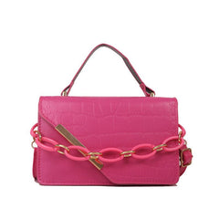 Crocodile Print Square Shoulder Bag Faux Leather Flap Crossbody Bag