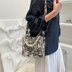 Retro Jacquard Print Tote Bag Crossbody Bag Women's