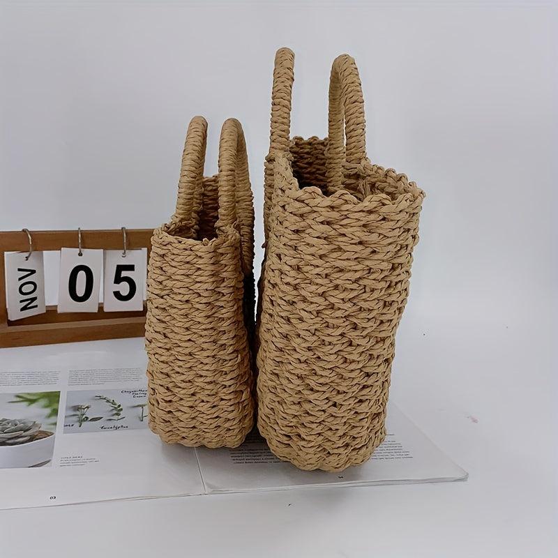 Straw Woven Beach Bag Bohemia Rattan Handbag Large Capacity Basket