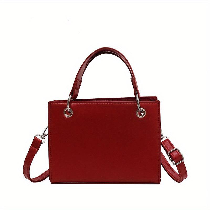 Solid Square Shoulder Bag for Women
