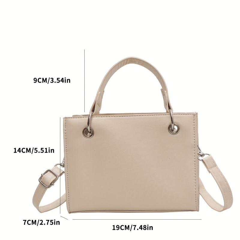 Solid Square Shoulder Bag for Women