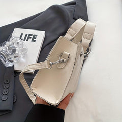 Solid Square Shoulder Bag for Women