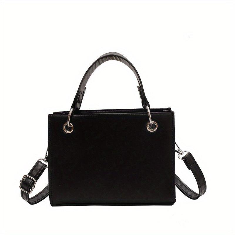 Solid Square Shoulder Bag for Women