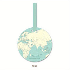 World Map Pattern Round Luggage Tag Travel Accessories