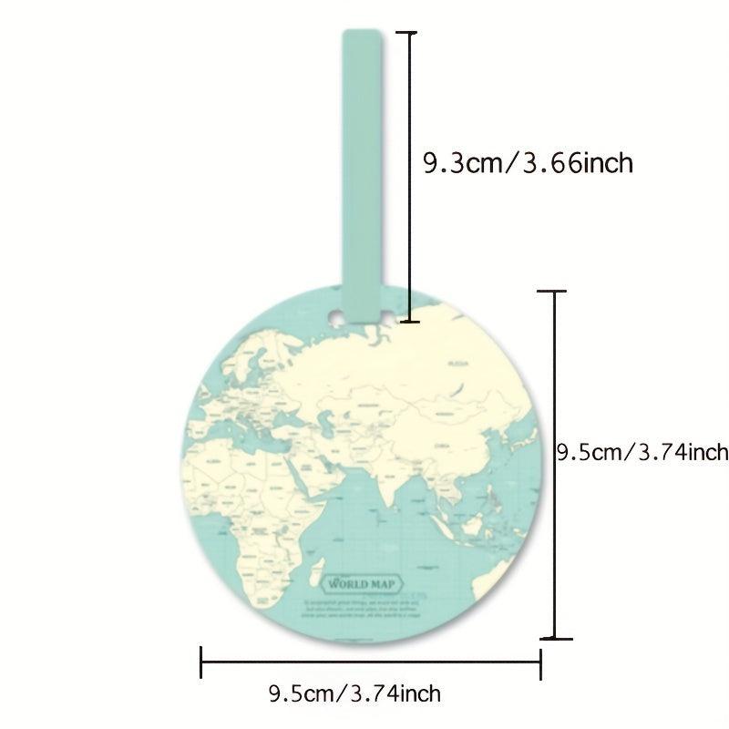 World Map Pattern Round Luggage Tag Travel Accessories