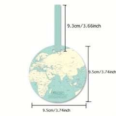 World Map Pattern Round Luggage Tag Travel Accessories